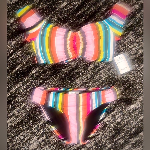 Kenneth Cole Reaction | Striped 2-Piece Colorful Bikini SZ Small 🩷NWT🩷 - Picture 6 of 6